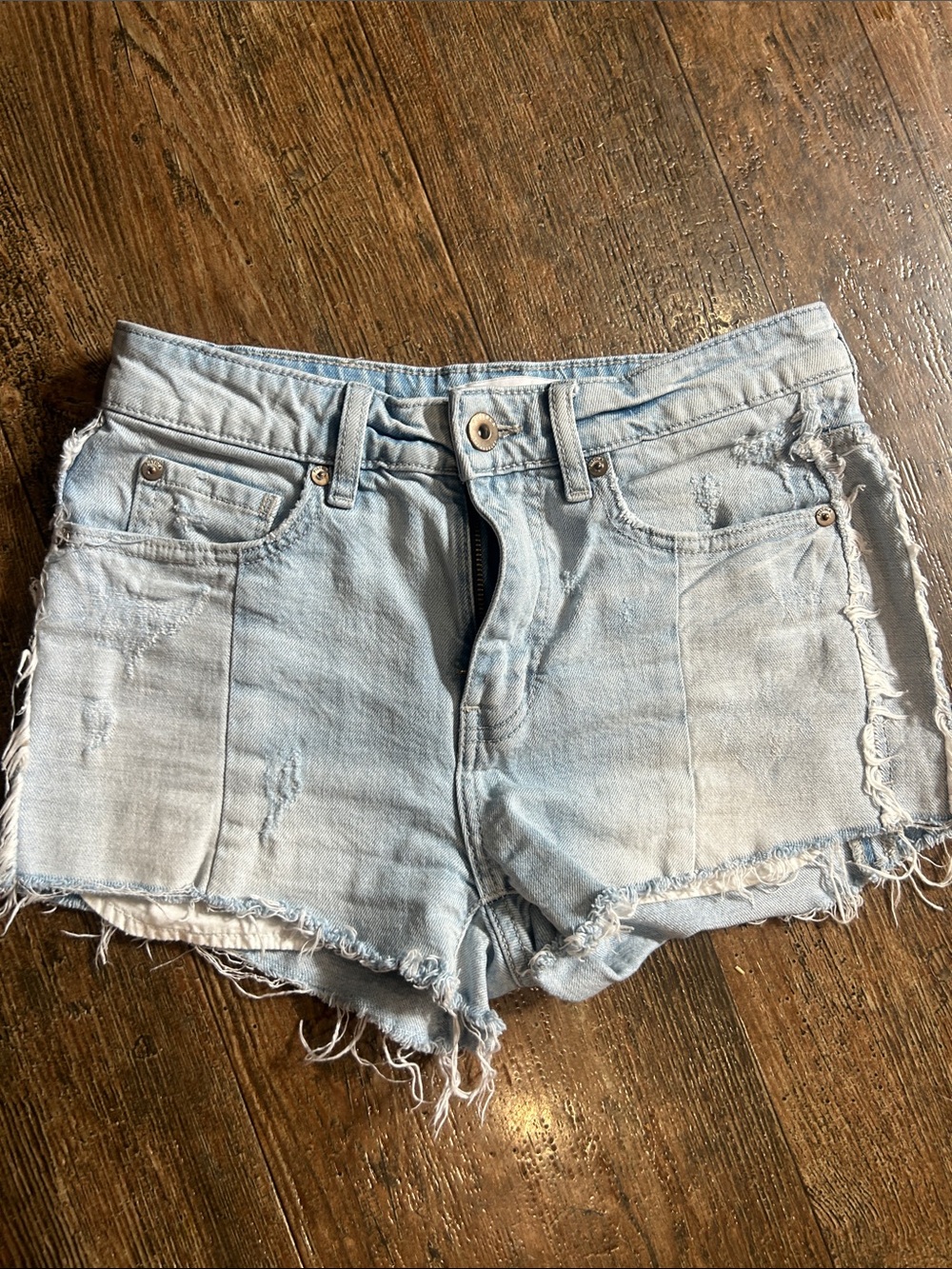 pistola Light Wash Distressed Denim Shorts